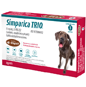 Simparica TRIO 72 mg 40.1 - 60 kg 3 tabletas
